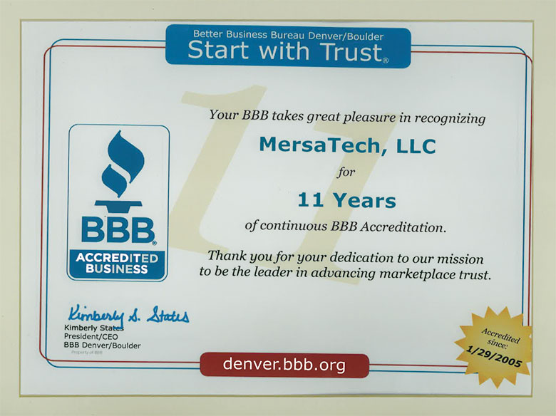 BBB-accredited MersaTech, providing merchant services in Colorado